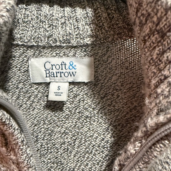 Croft & Barrow Charcoal Zip-Up Sweater - Picture 2 of 4